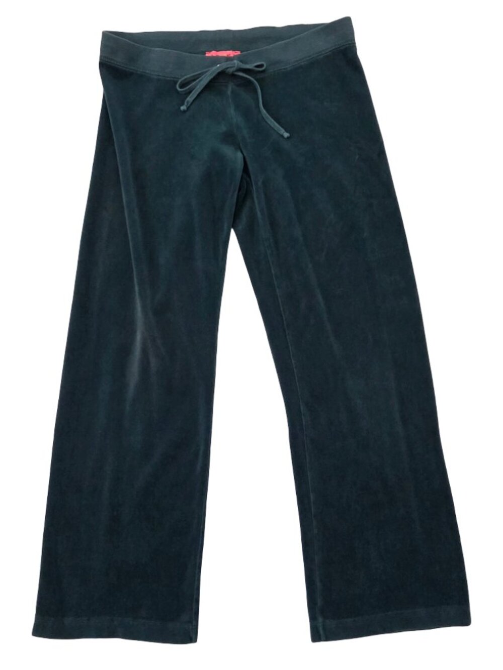 Vintage Y2K Juicy Couture Velour Pants Womens P Small Green Low Rise Rhinestone